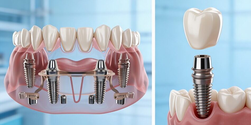 زراعة الأسنان التقليدية و زراعة all-on-4